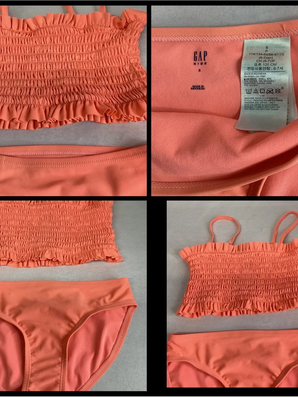 GAP Girls Coral Smocked Tankini Set.51